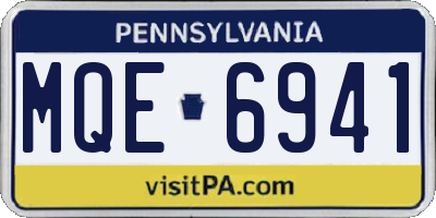 PA license plate MQE6941