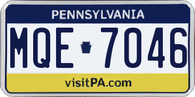 PA license plate MQE7046