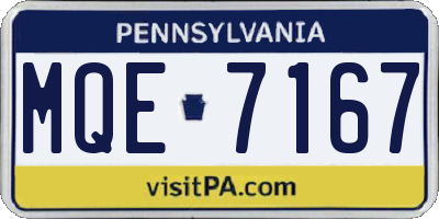 PA license plate MQE7167