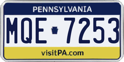 PA license plate MQE7253