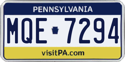 PA license plate MQE7294