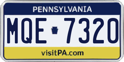 PA license plate MQE7320