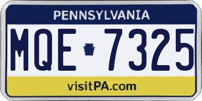 PA license plate MQE7325