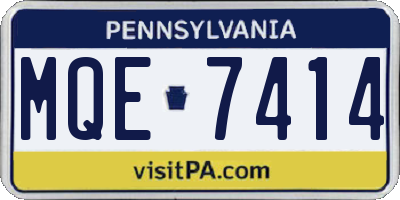 PA license plate MQE7414