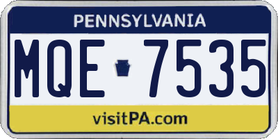 PA license plate MQE7535