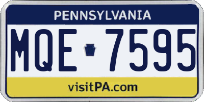 PA license plate MQE7595