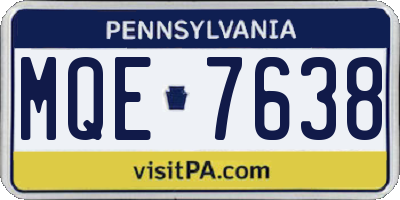 PA license plate MQE7638
