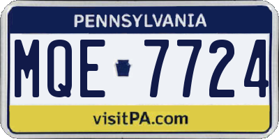 PA license plate MQE7724