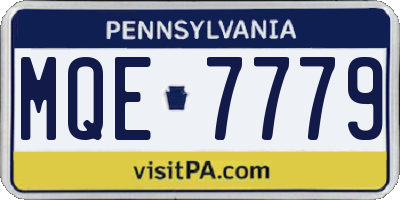 PA license plate MQE7779