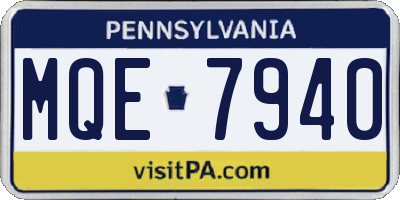 PA license plate MQE7940
