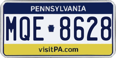 PA license plate MQE8628