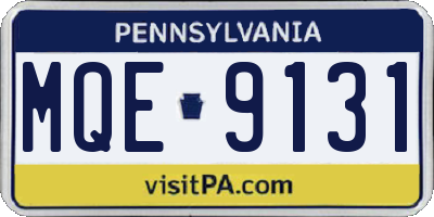 PA license plate MQE9131