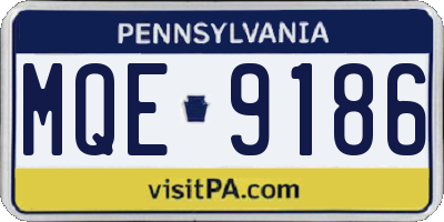 PA license plate MQE9186