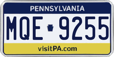 PA license plate MQE9255