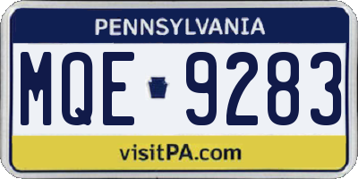 PA license plate MQE9283