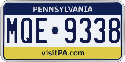 PA license plate MQE9338
