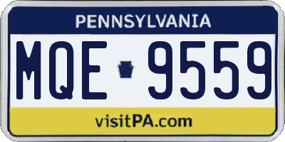 PA license plate MQE9559