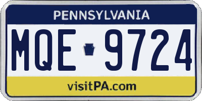 PA license plate MQE9724