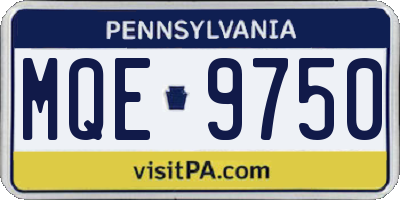 PA license plate MQE9750