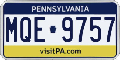 PA license plate MQE9757