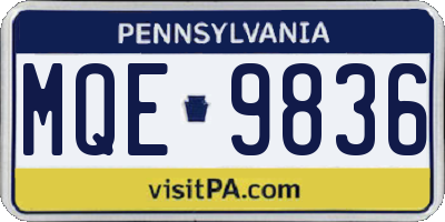 PA license plate MQE9836
