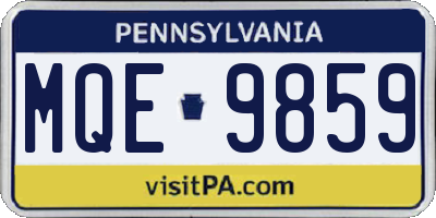 PA license plate MQE9859