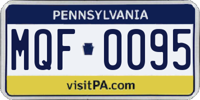 PA license plate MQF0095