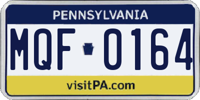PA license plate MQF0164