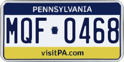 PA license plate MQF0468