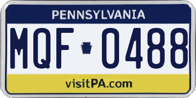 PA license plate MQF0488
