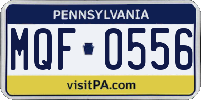 PA license plate MQF0556