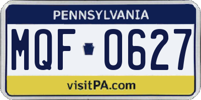 PA license plate MQF0627
