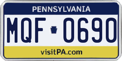 PA license plate MQF0690