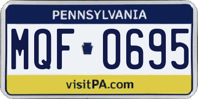 PA license plate MQF0695
