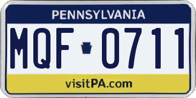 PA license plate MQF0711