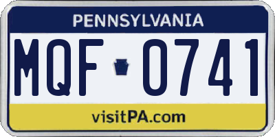 PA license plate MQF0741