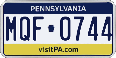 PA license plate MQF0744