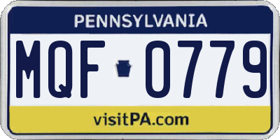 PA license plate MQF0779