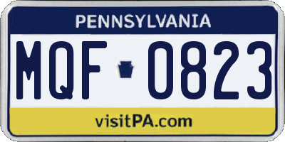 PA license plate MQF0823