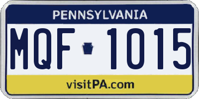 PA license plate MQF1015