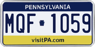 PA license plate MQF1059