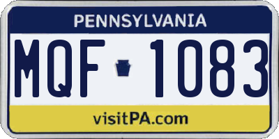 PA license plate MQF1083
