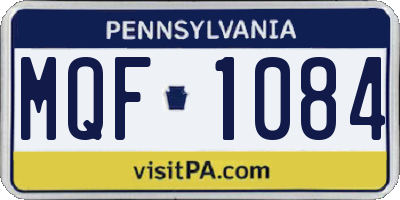 PA license plate MQF1084