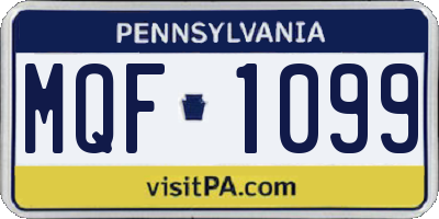 PA license plate MQF1099