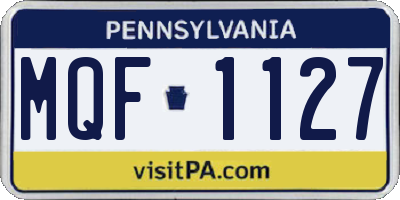 PA license plate MQF1127