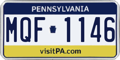 PA license plate MQF1146