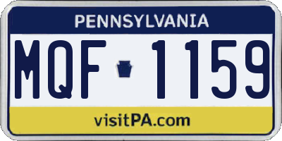 PA license plate MQF1159
