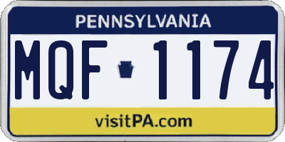 PA license plate MQF1174