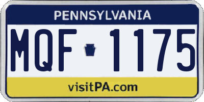 PA license plate MQF1175