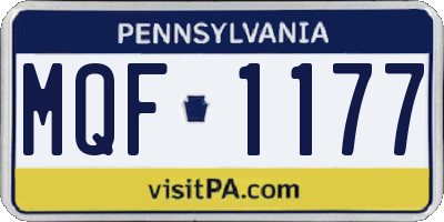 PA license plate MQF1177